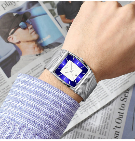 Reloj de Pulsera Cuadrado Personalidad con Malla Casual - Image 7