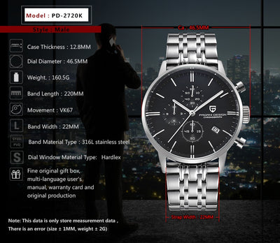 Reloj Calendario Multifunción de Tres Esferas - Image 4