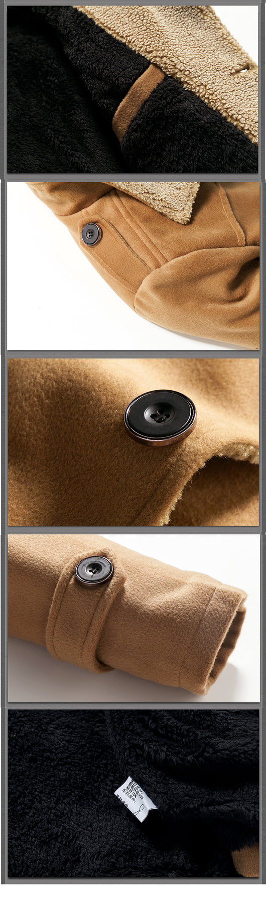 Abrigo Slim-Fit Premium de Lana de Cordero con Forro Velvet - Cortavientos Coreano para Hombre - Image 9