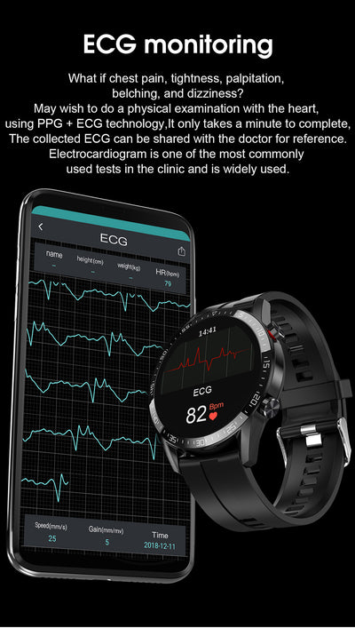 Reloj Inteligente L13 con Bluetooth, Oxígeno en Sangre y ECG - Image 14