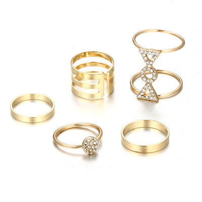 Anillo Dorado Diamante Círculo Personalidad Brillo - Image 6