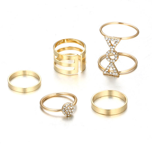 Anillo Dorado Diamante Círculo Personalidad Brillo - Image 6