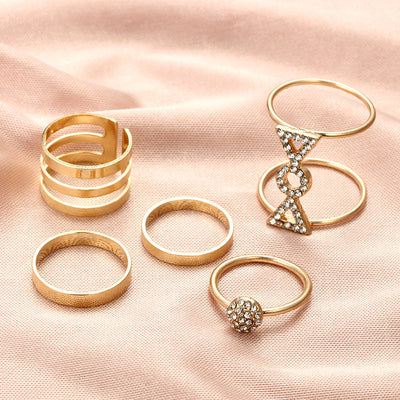 Anillo Dorado Diamante Círculo Personalidad Brillo - Image 8