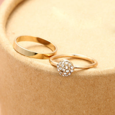 Anillo Dorado Diamante Círculo Personalidad Brillo - Image 9