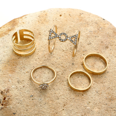 Anillo Dorado Diamante Círculo Personalidad Brillo - Image 10