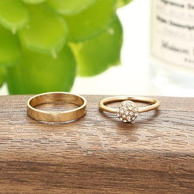 Anillo Dorado Diamante Círculo Personalidad Brillo - Image 12