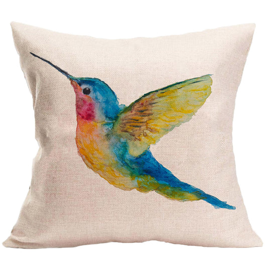 Funda de Almohada de Lino con Diseño de Pájaro Arcoíris - Image 6