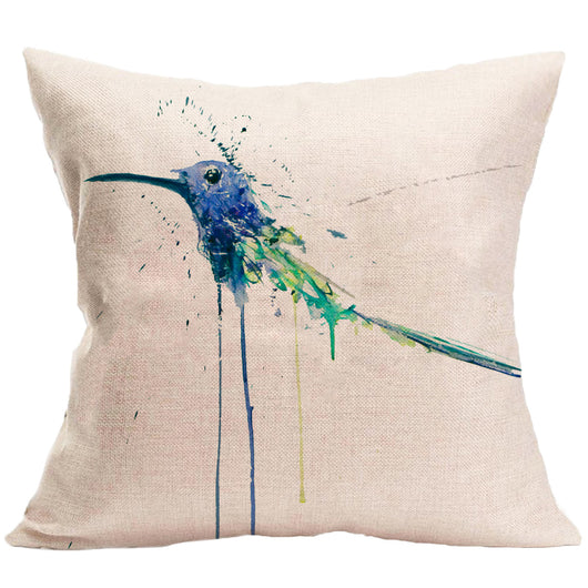 Funda de Almohada de Lino con Diseño de Pájaro Arcoíris - Image 7
