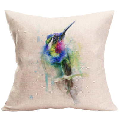 Funda de Almohada de Lino con Diseño de Pájaro Arcoíris - Image 8