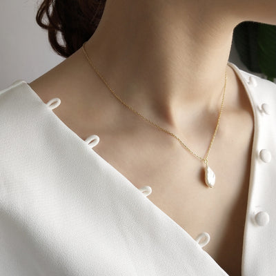 Collar de Plata 925 con Perla Barroca Dorada - Diseño Elegante - Image 6