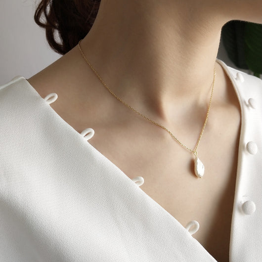 Collar de Plata 925 con Perla Barroca Dorada - Diseño Elegante - Image 6