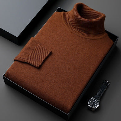 Suéter Cuello Alto Liso Grueso Holgado para Hombre - Image 6