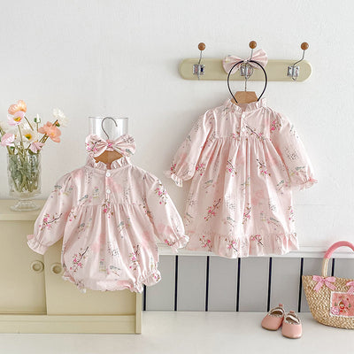 Enterizo Manga Larga para Bebé Niña Estilo Retro Tang - Image 20
