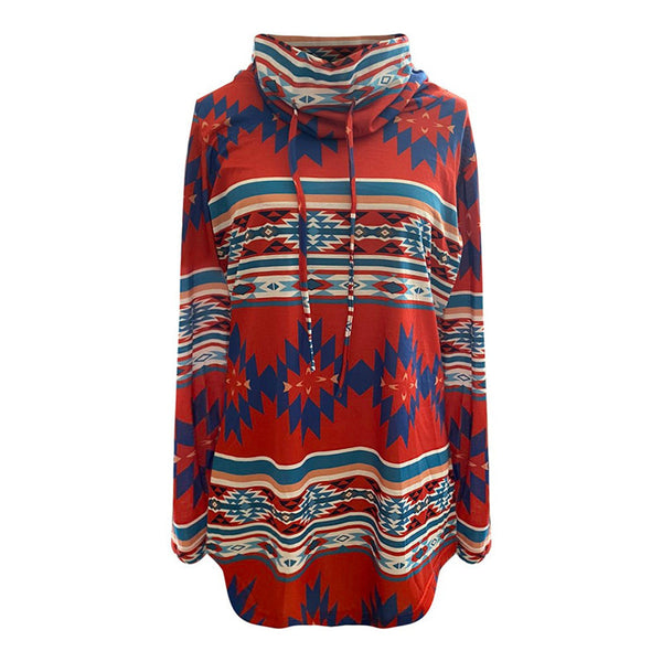 Blusa Suelta con Estampado Geométrico