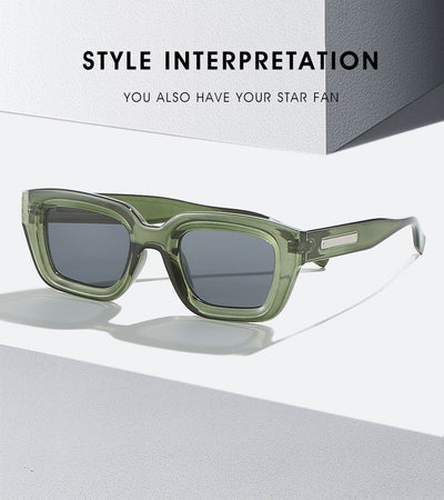 Square fashionable anti-ultraviolet sunglasses with a translucent brown frame and dark brown lenses. - Image 10