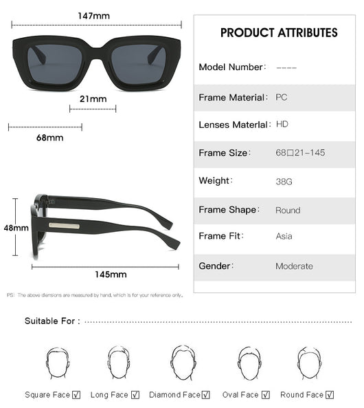 Square fashionable anti-ultraviolet sunglasses with a translucent brown frame and dark brown lenses. - Image 12