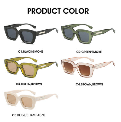 Square fashionable anti-ultraviolet sunglasses with a translucent brown frame and dark brown lenses. - Image 14