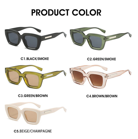 Square fashionable anti-ultraviolet sunglasses with a translucent brown frame and dark brown lenses. - Image 14