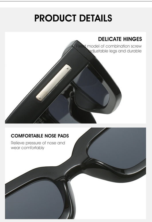 Square fashionable anti-ultraviolet sunglasses with a translucent brown frame and dark brown lenses. - Image 15