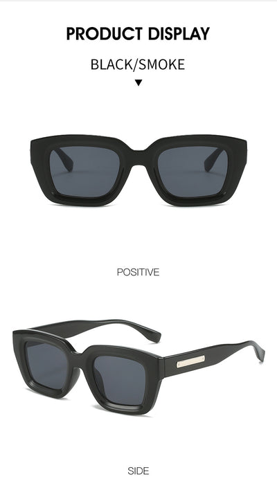 Square fashionable anti-ultraviolet sunglasses with a translucent brown frame and dark brown lenses. - Image 17