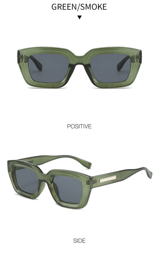 Square fashionable anti-ultraviolet sunglasses with a translucent brown frame and dark brown lenses. - Image 19