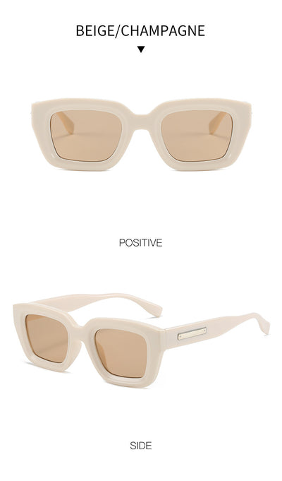 Square fashionable anti-ultraviolet sunglasses with a translucent brown frame and dark brown lenses. - Image 22
