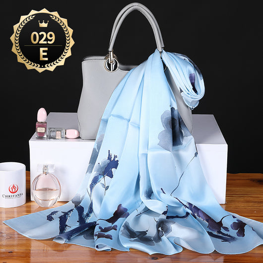 Chal Otoño Invierno Mujer Satén Liso Crepe Elegante - Image 24