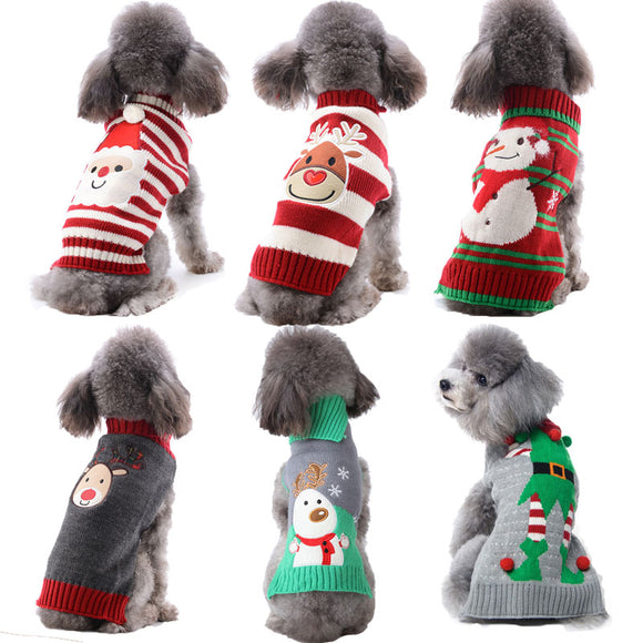 Ropa Navideña para Perros Pequeños con Pompones