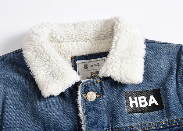 Chaqueta de Mezclilla Premium con Terciopelo de Cordero Ajustada