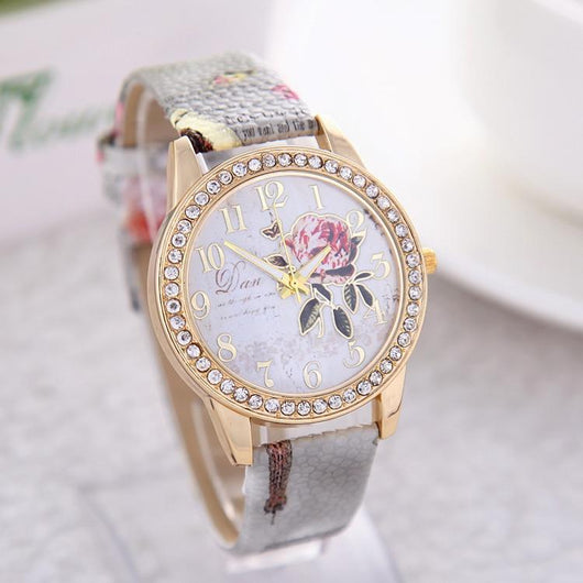 Reloj de Cuarzo para Mujer con Patrón Floral Chino - Image 3