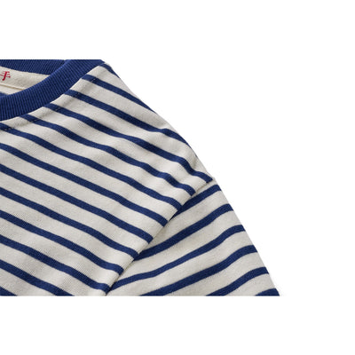 Camiseta Casual de Algodón a Rayas Clásica Cuello Redondo Manga Larga para Hombre - Image 12