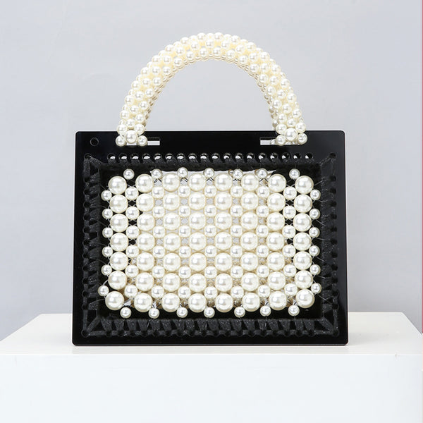 Bolso Tejido de Perlas y Cuentas Hecho a Mano