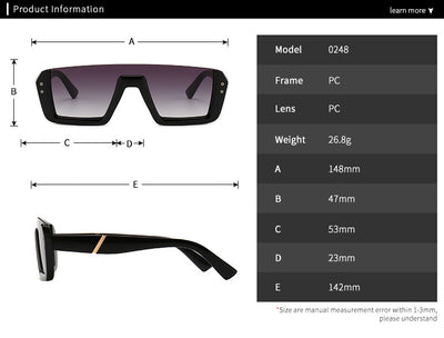 Gafas de Sol Siamesas Media Montura - Tendencia Europa Moda Asiática - Image 7