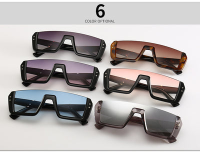 Gafas de Sol Siamesas Media Montura - Tendencia Europa Moda Asiática - Image 8