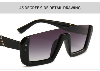 Gafas de Sol Siamesas Media Montura - Tendencia Europa Moda Asiática - Image 9