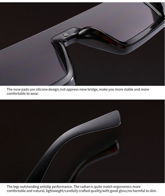 Gafas de Sol Siamesas Media Montura - Tendencia Europa Moda Asiática - Image 11