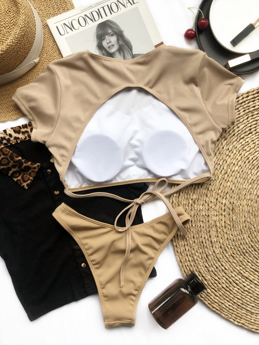 Bikini Sólido Espalda Descubierta - Traje de Baño Moderno - Image 13