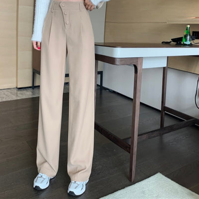 Pantalones Rectos Amplios para Otoño e Invierno - Corte Slim Pierna Ancha - Image 3