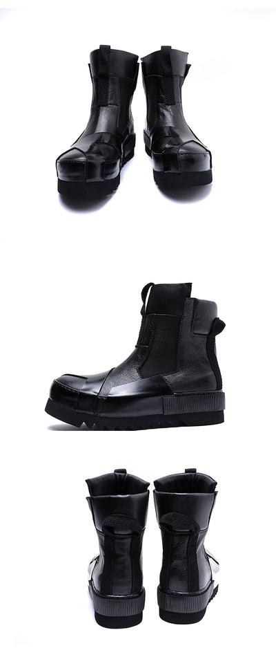 Zapatos Casual Retro de Cuero Artesanal con Suela Elevada - Image 23