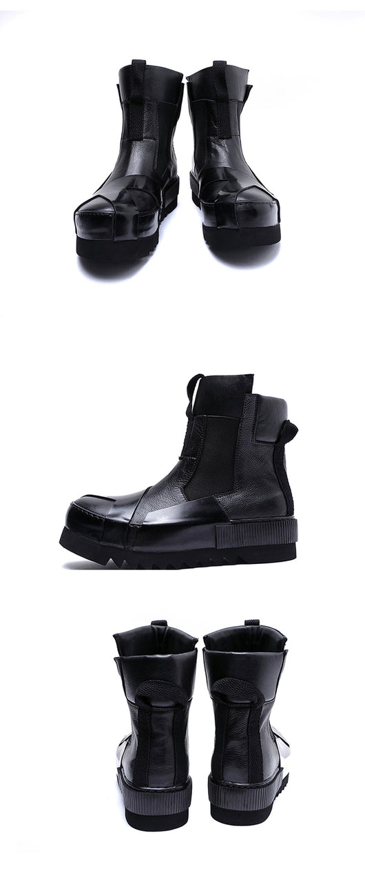 Zapatos Casual Retro de Cuero Artesanal con Suela Elevada - Image 23