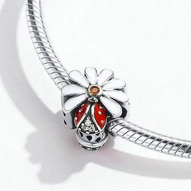 Abalorios de Plata Esterlina Mariquita Siete Estrellas S925 para Pulseras - Image 5