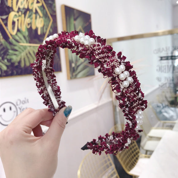 Diadema y Aro para Cabello con Borde Perforado y Cuentas
