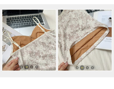 Camiseta Elegante sin Mangas de Encaje Premium para Mujer - Image 14