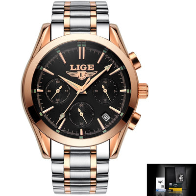 Reloj de Negocios Deportivo Acero Inoxidable Multifuncional con Calendario - Image 5
