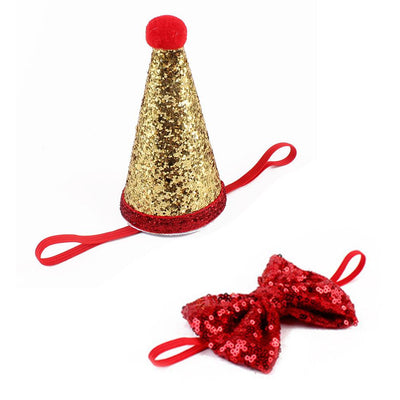 Gorro de Fiesta con Lentejuelas y Moño para Mascotas - Image 3