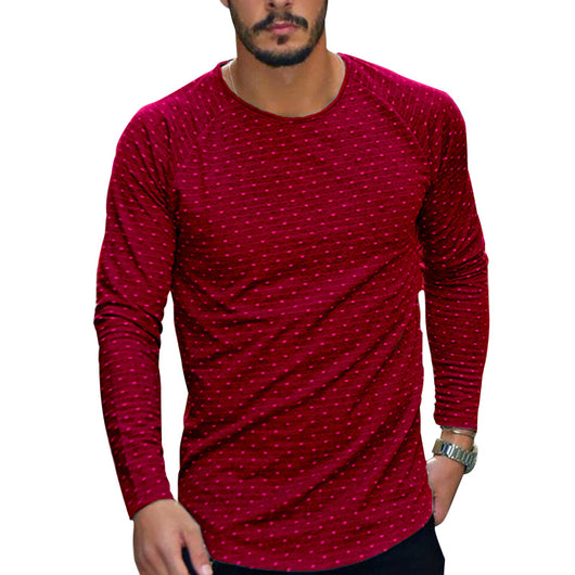 Camiseta Manga Larga Cuello Redondo con Lunares para Hombre - Image 5