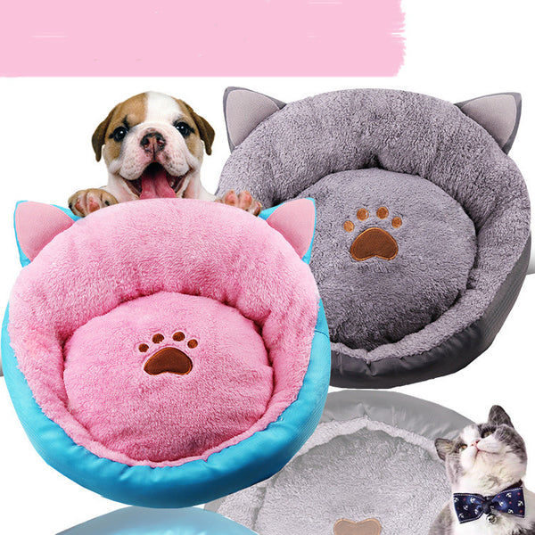 Cama Cálida para Gatos con Orejas - Nido Acolchado Confortable