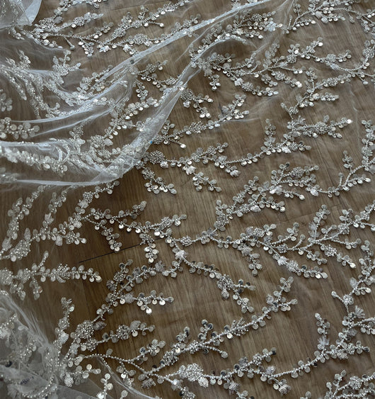 Tela Transparente Bordada con Lentejuelas de Cristal - Image 12