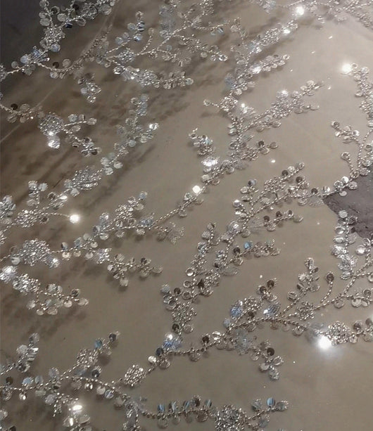 Tela Transparente Bordada con Lentejuelas de Cristal - Image 18