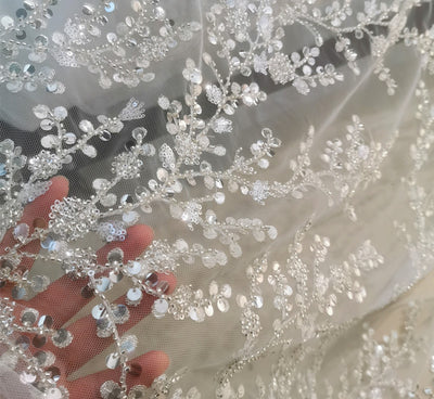 Tela Transparente Bordada con Lentejuelas de Cristal - Image 19